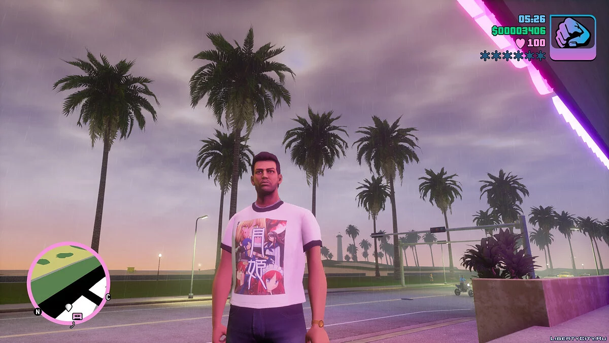 Аниме футболка Tsukihime / GTA Vice City: The Definitive Edition