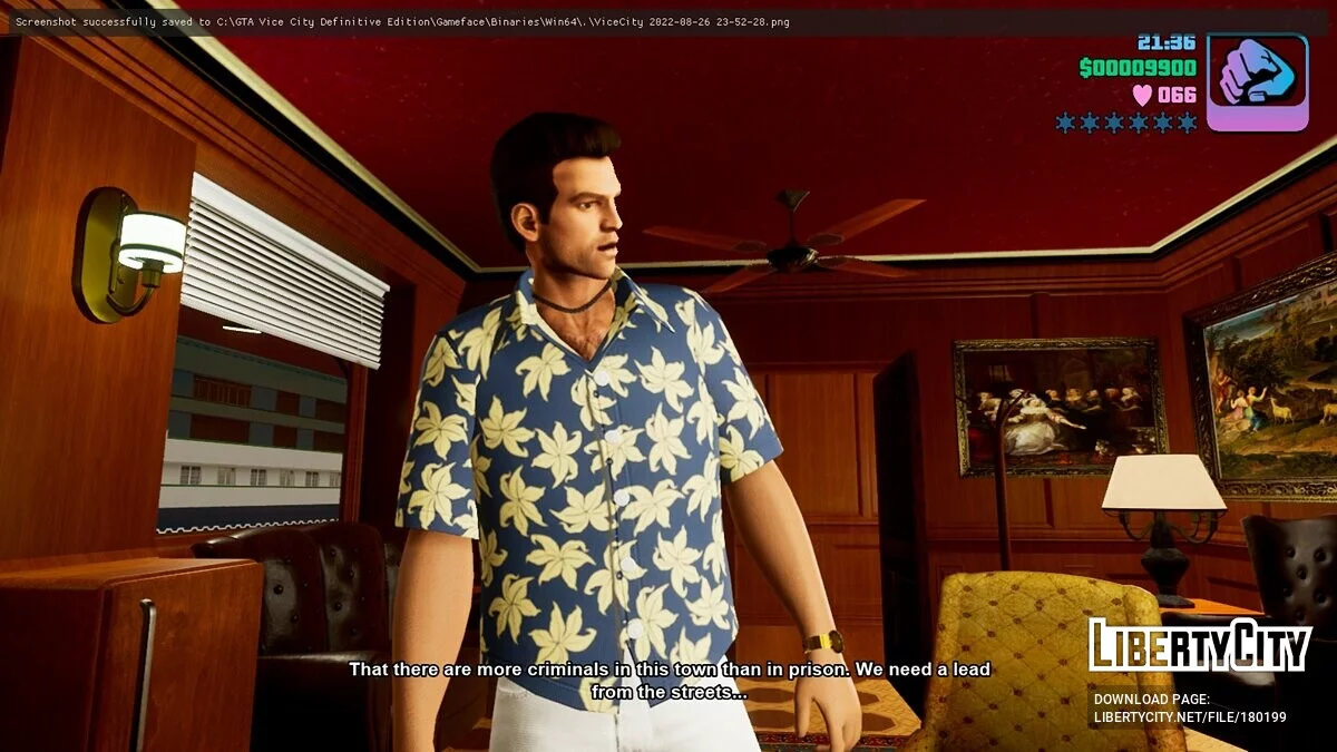 Рубашка с цветами, белые джинсы и красные туфли / GTA Vice City: The Definitive Edition