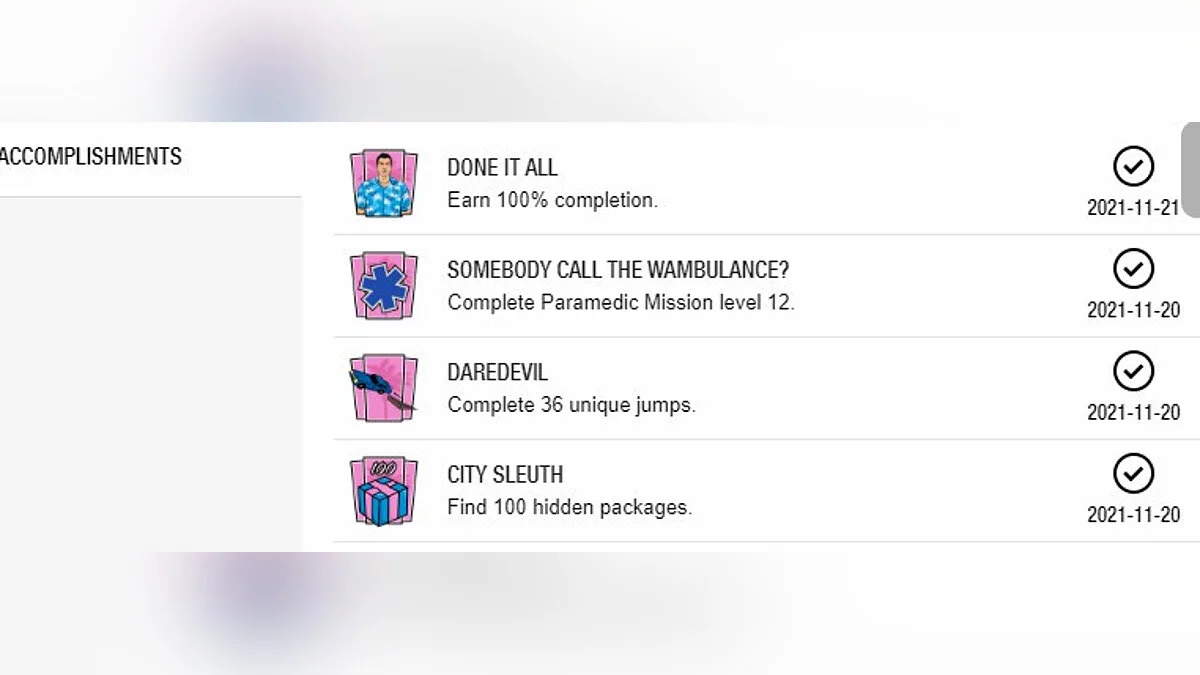 100% Save «Игра пройдена на 100%» / GTA Vice City: The Definitive Edition