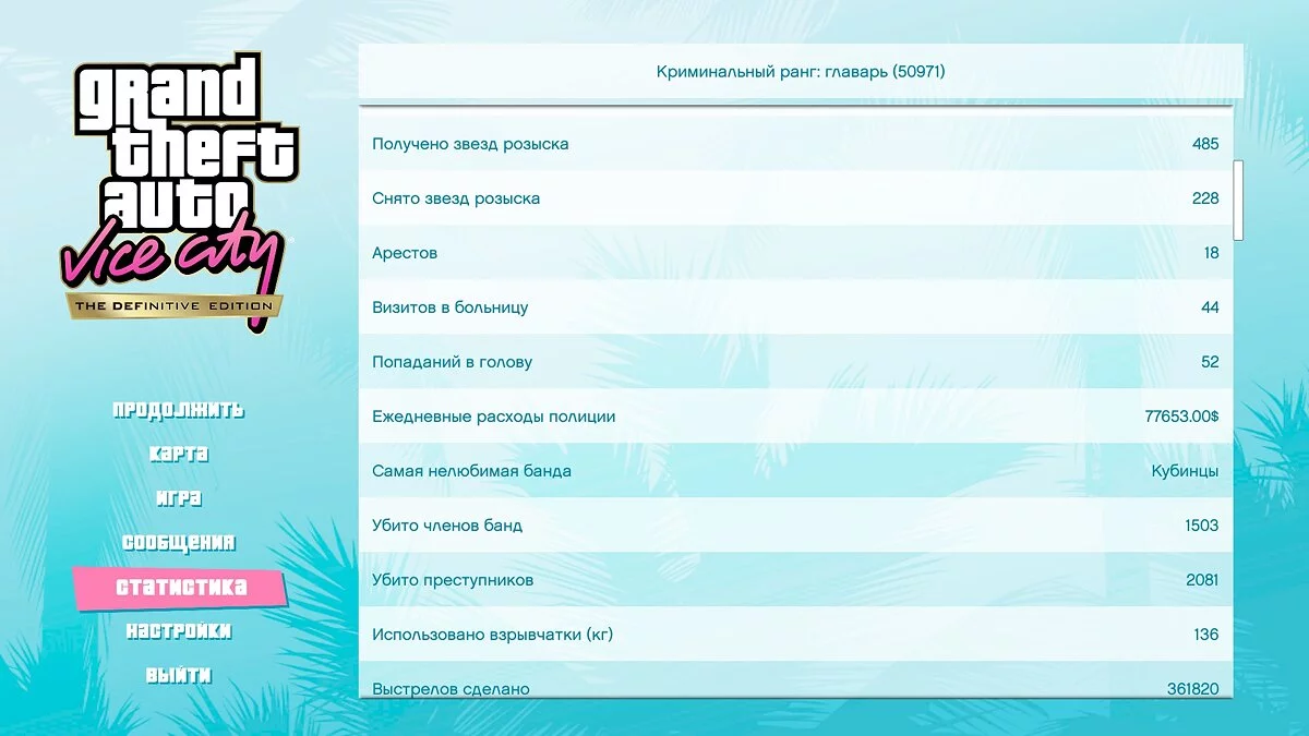 Сохранение перед миссией «Keep Your Friends» - пройдено: 99% / GTA Vice City: The Definitive Edition