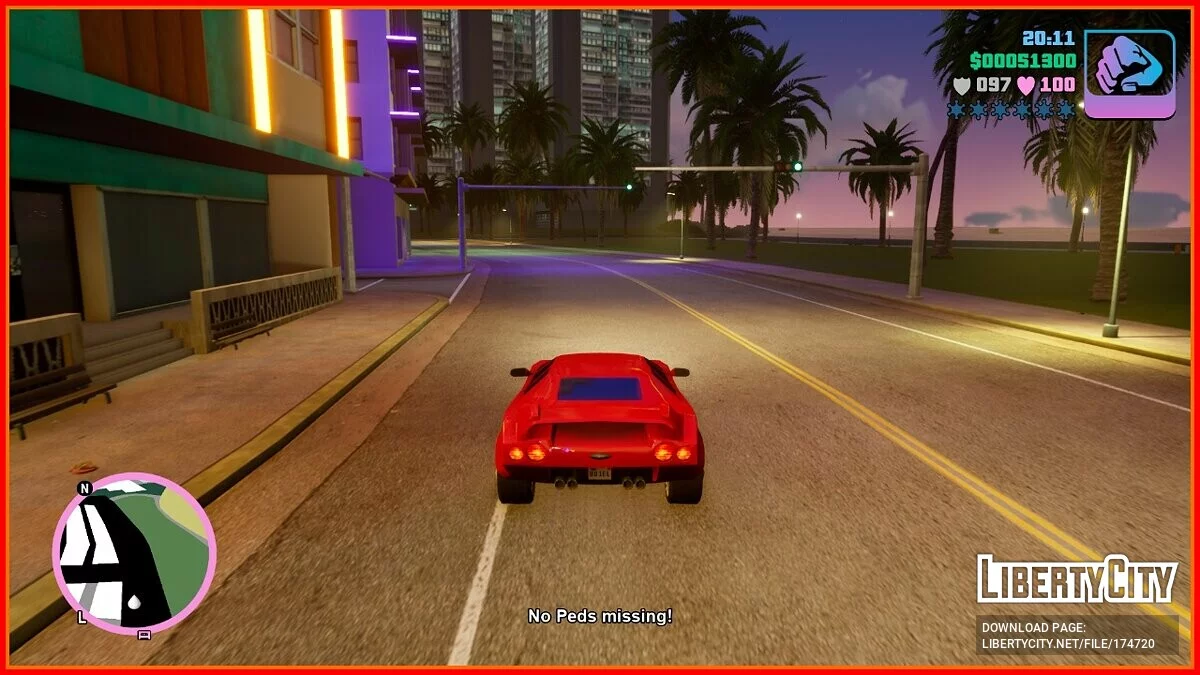Отключение трафика (нет людей и транспорта) / GTA Vice City: The Definitive Edition