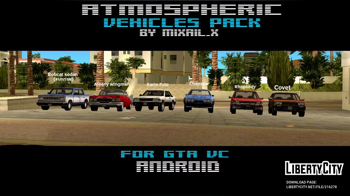 Сборник атмосферных машин в стиле Vice City / GTA Vice City (iOS, Android)