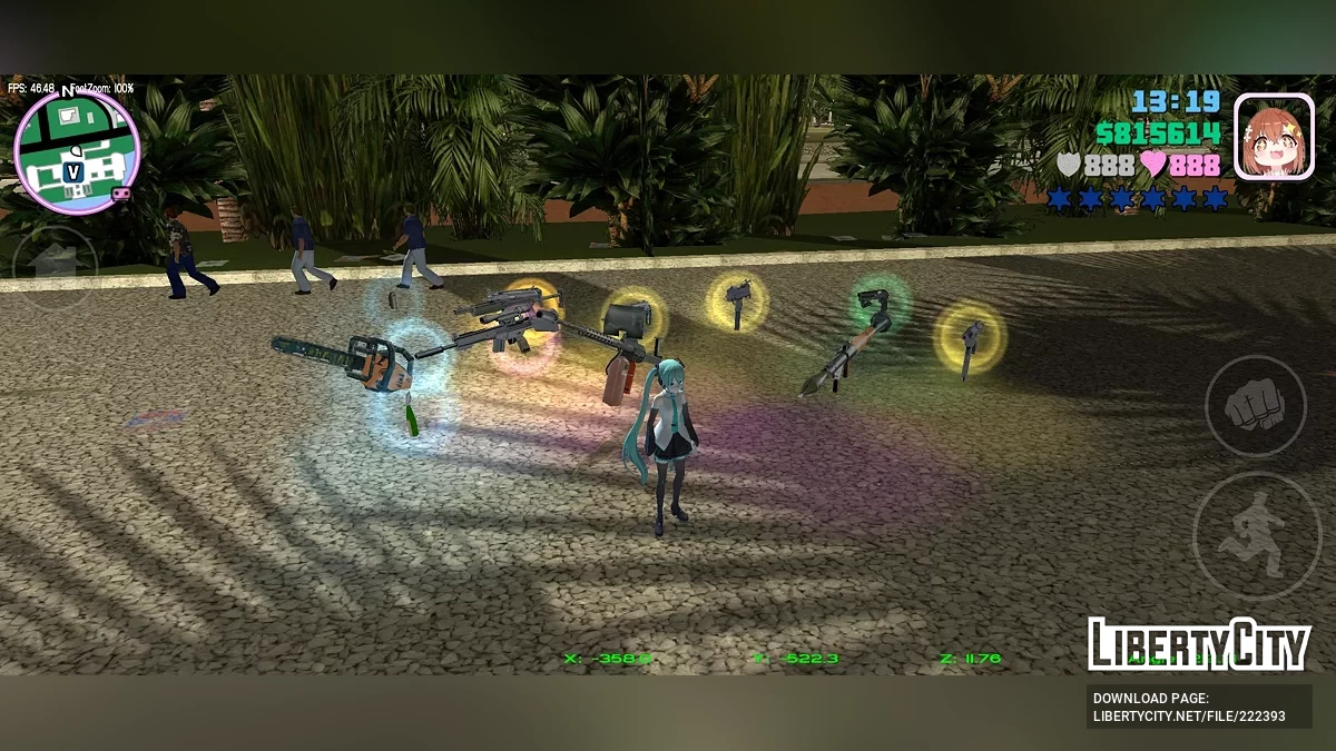 Возможность выбросить оружие / GTA Vice City (iOS, Android)