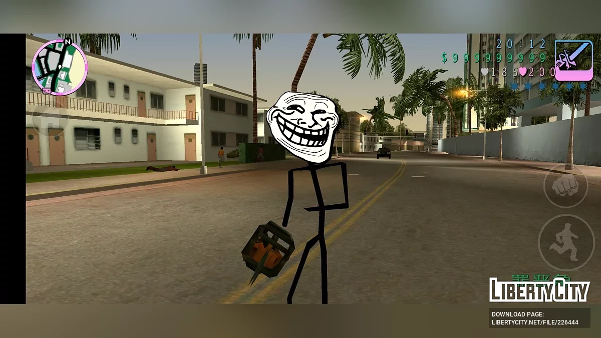 Скин ТроллФейс / GTA Vice City (iOS, Android)