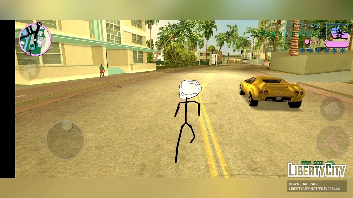 Скин ТроллФейс / GTA Vice City (iOS, Android)