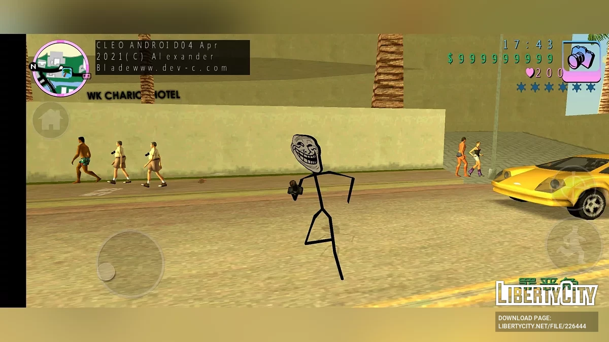 Скин ТроллФейс / GTA Vice City (iOS, Android)