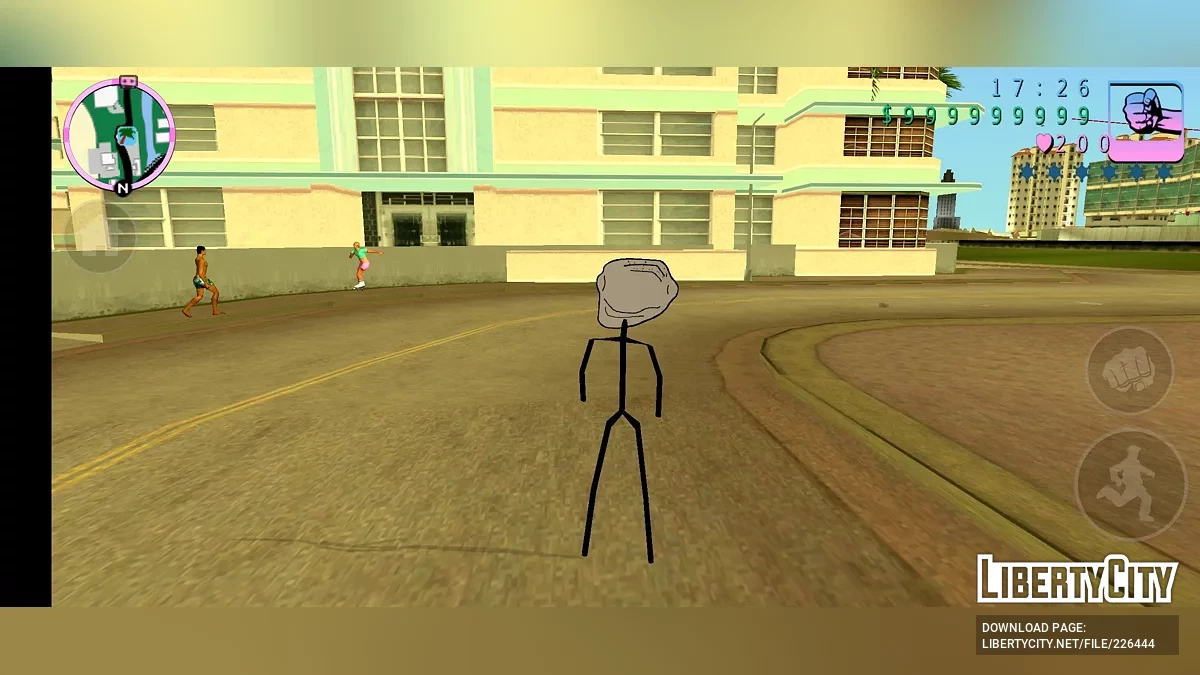 Скин ТроллФейс / GTA Vice City (iOS, Android)