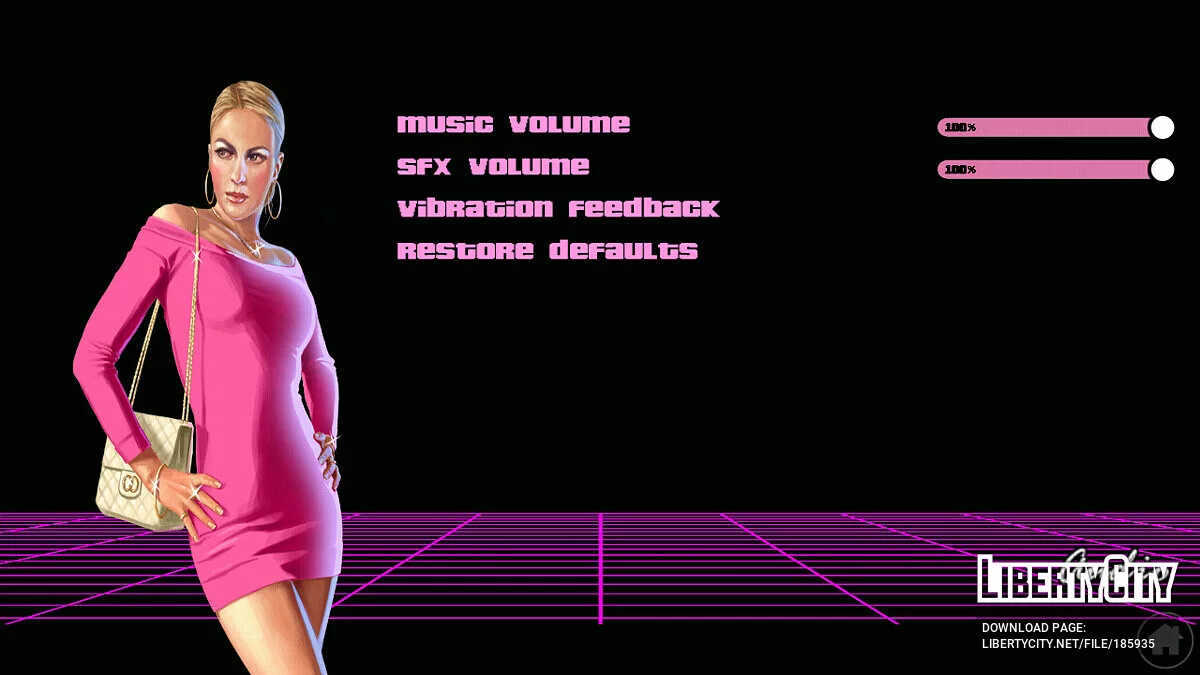 Меню в стиле The Ballad of Gay Tony / GTA Vice City (iOS, Android)