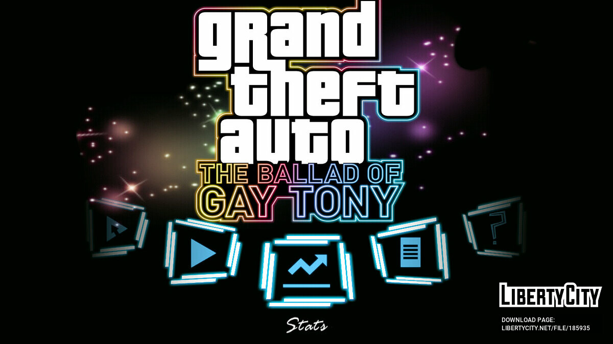 Menu in the style of The Ballad of Gay Tony for GTA Vice City (iOS, Android) - Картинка #1