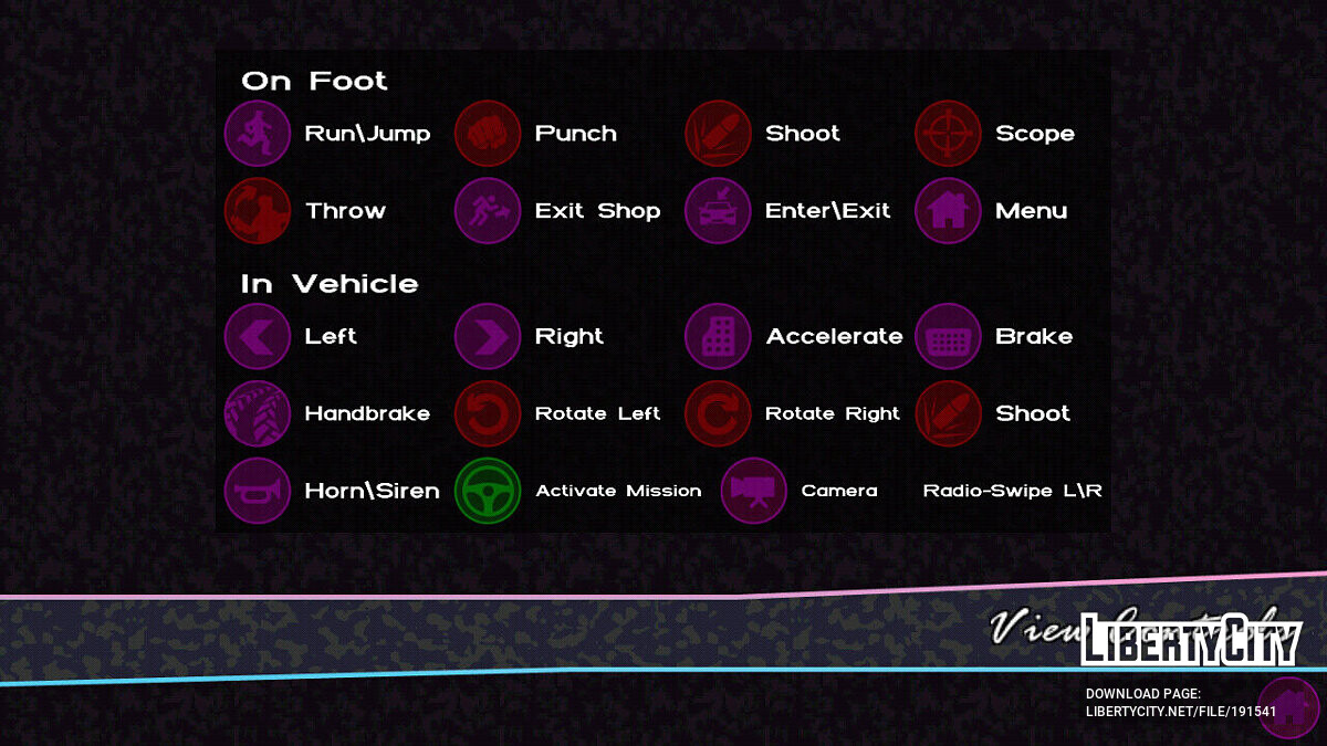 Цветные кнопки для GTA Vice City (iOS, Android) - Картинка #1