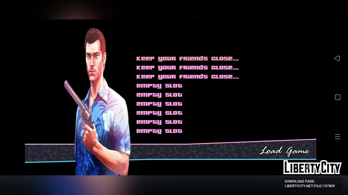 Меню и загрузочные экраны в стиле 10th Anniversary GTA VC / GTA Vice City (iOS, Android)