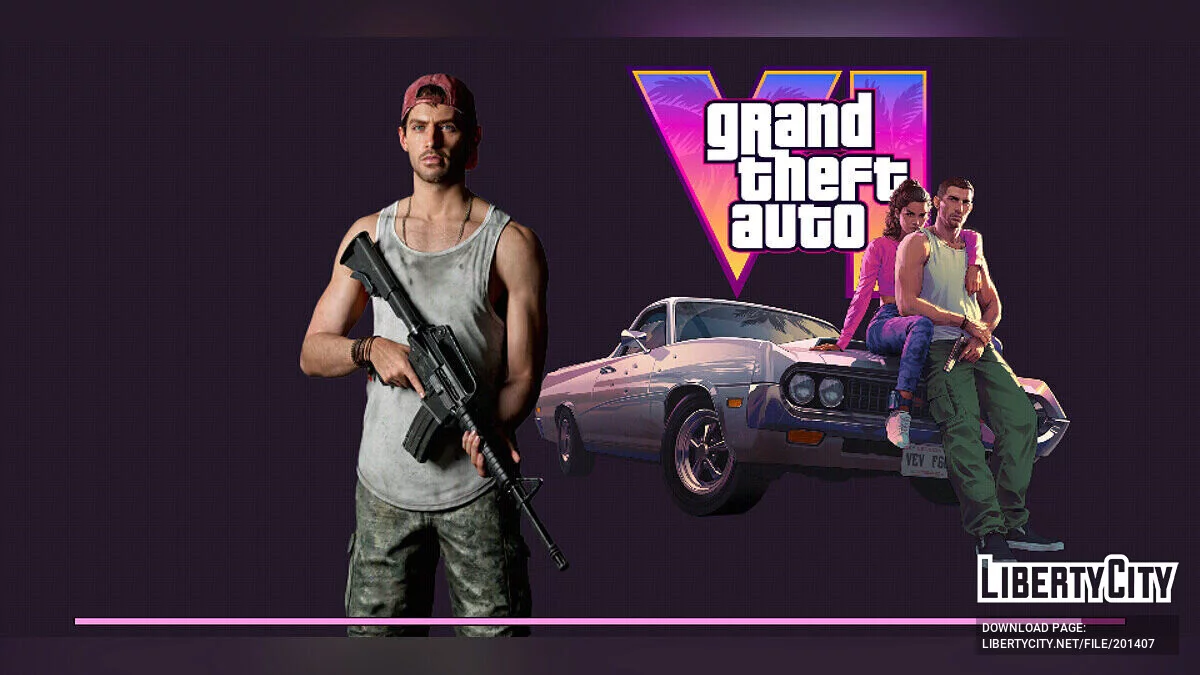 Меню в стиле GTA 6 / GTA Vice City (iOS, Android)