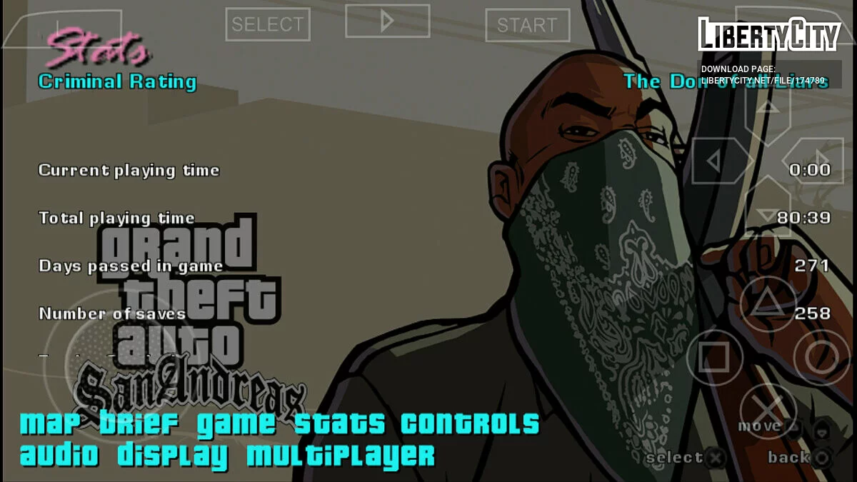 Меню в стиле San Andreas / GTA Vice City Stories