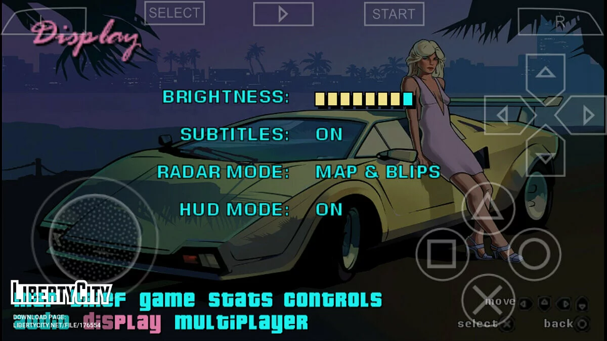 Улучшенные текстуры в главном меню / GTA Vice City Stories