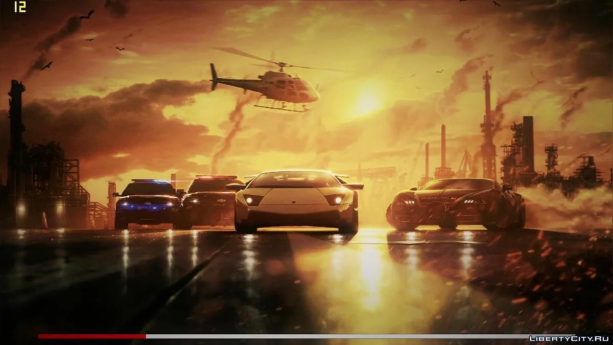 Меню в стиле NFS Most Wanted 2012 / GTA Vice City
