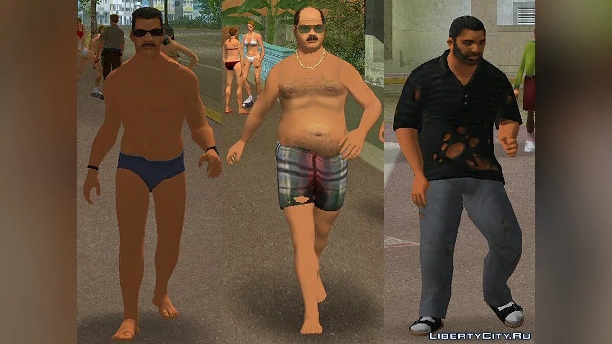 Латинские пешеходы и японские туристы в HD / GTA Vice City
