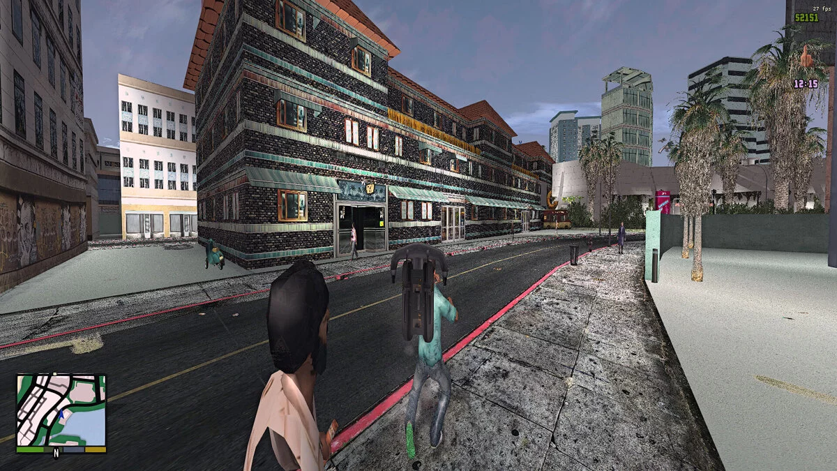 Новые ИИ текстуры офиса Кена Розенберга и здания рядом с ним / GTA Vice City
