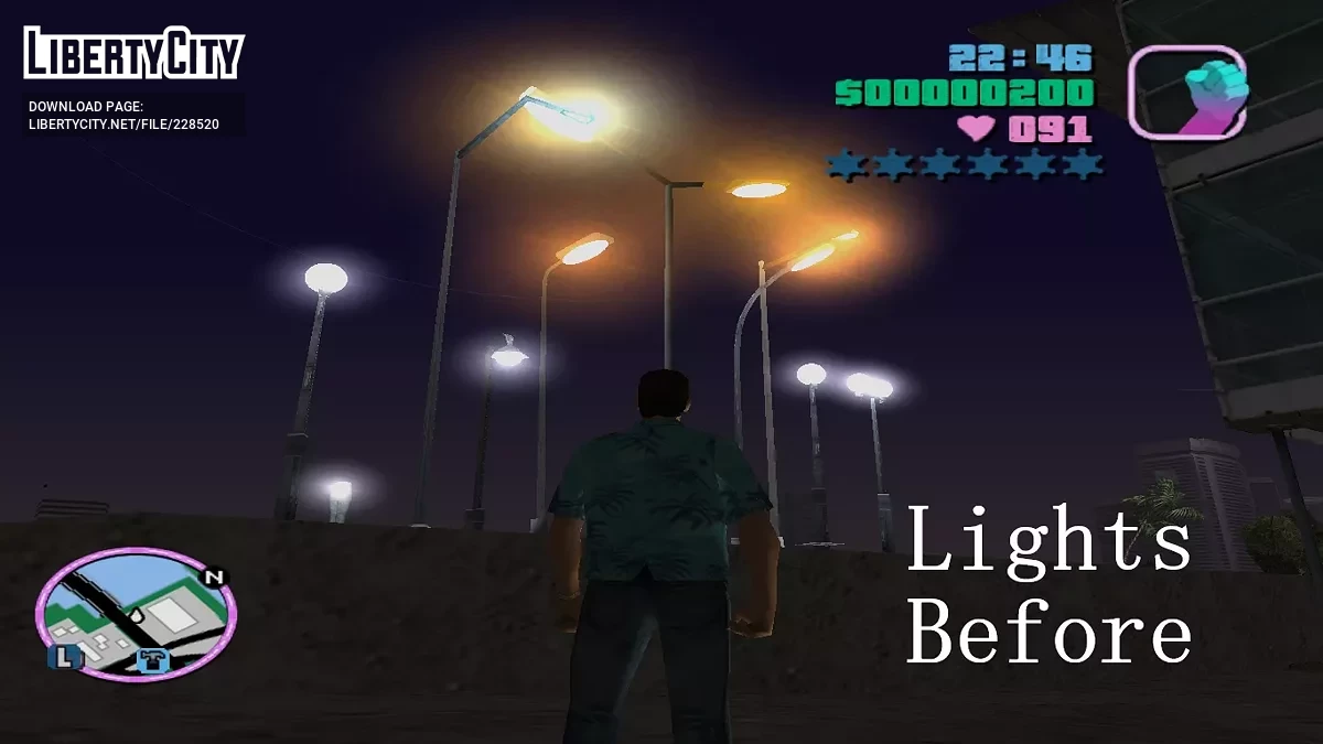 Новые уличные фонари / GTA Vice City
