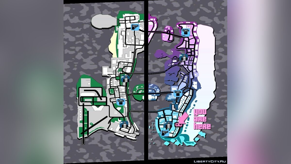 HQ Menu Map (10th Anniversary Style) для GTA Vice City - Картинка #1
