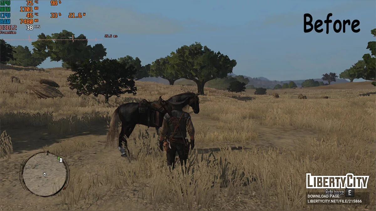 Нет травы и деревьев (Увеличение FPS) / Red Dead Redemption
