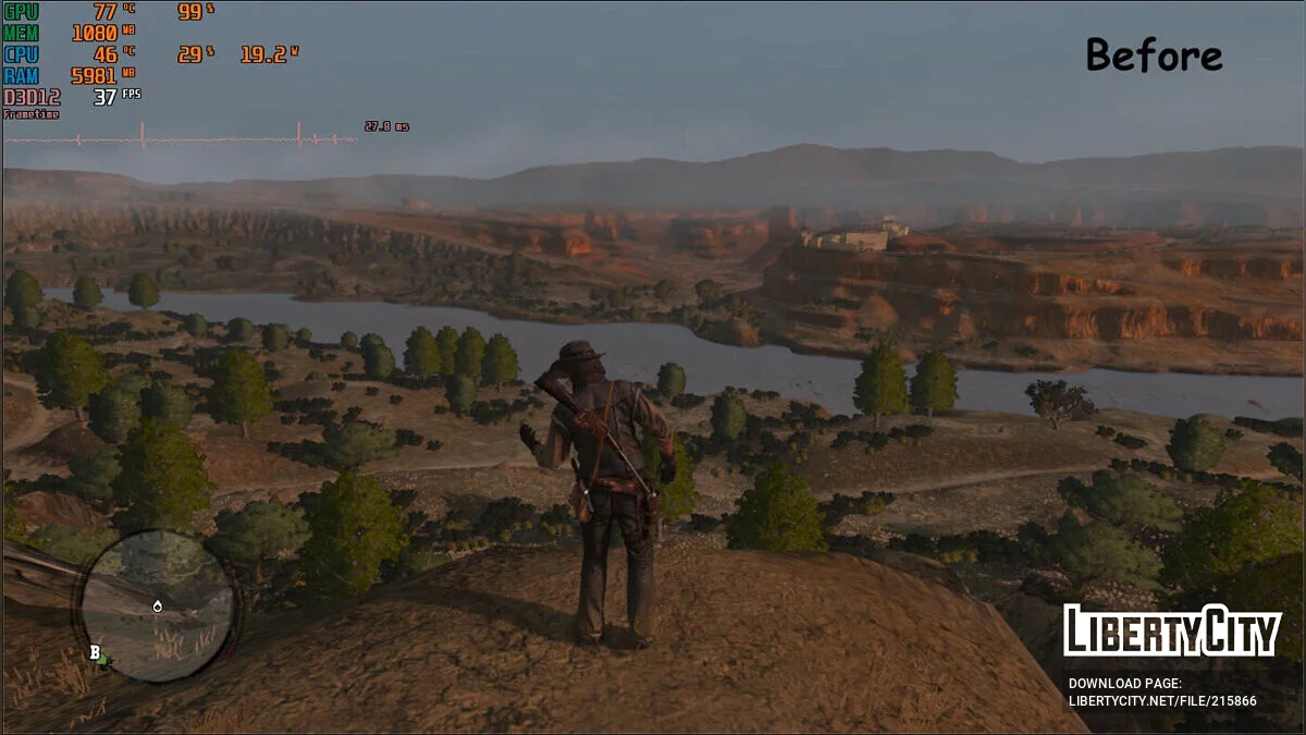 Нет травы и деревьев (Увеличение FPS) / Red Dead Redemption