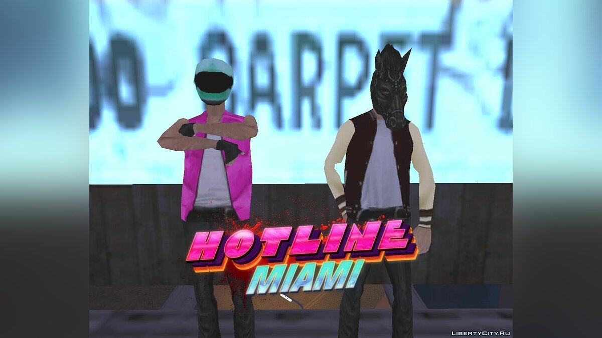 Скачать Пак персонажей по мотивам игры Hotline Miami для GTA San Andreas