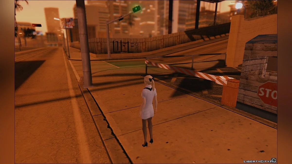 Female OnePiece Black/White in LQ / GTA San Andreas