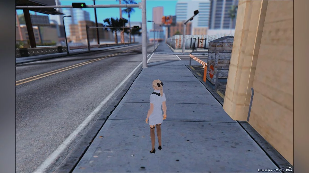 Female OnePiece Black/White in LQ / GTA San Andreas