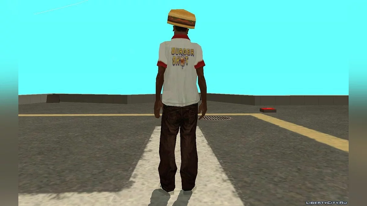 Карл Джонсон в одежде работника Бургер Шот / GTA San Andreas