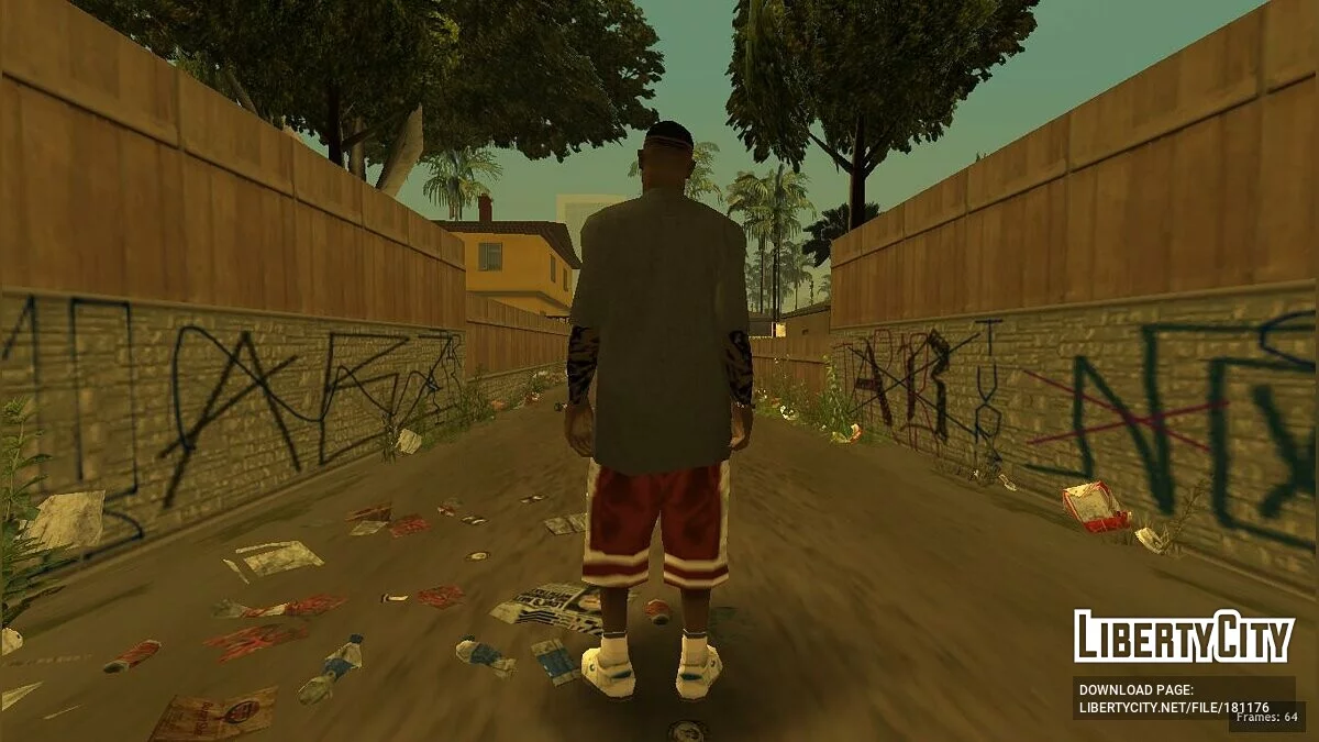 Афроамериканец в серой футболке / GTA San Andreas