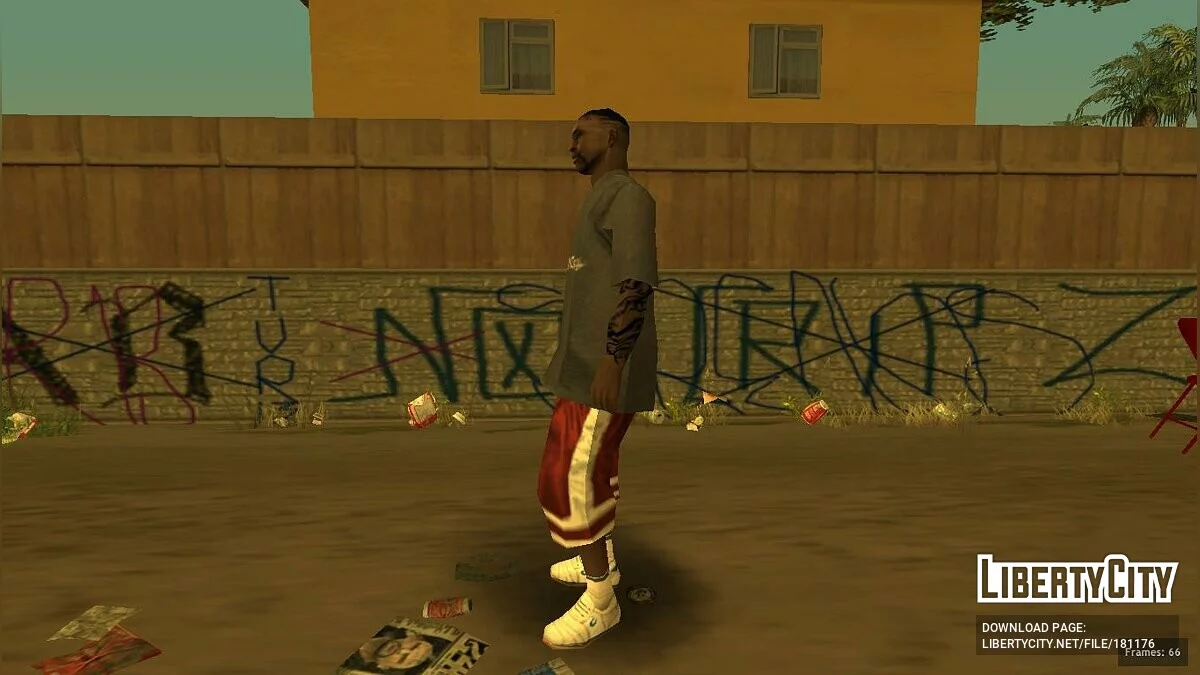 Афроамериканец в серой футболке / GTA San Andreas