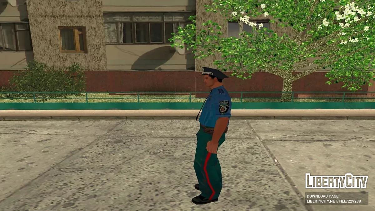 Украинский милиционер в рубашке. МВД Украины / GTA San Andreas