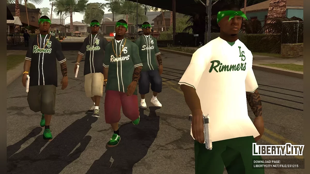 Набор скинов банды Grove Street / GTA San Andreas