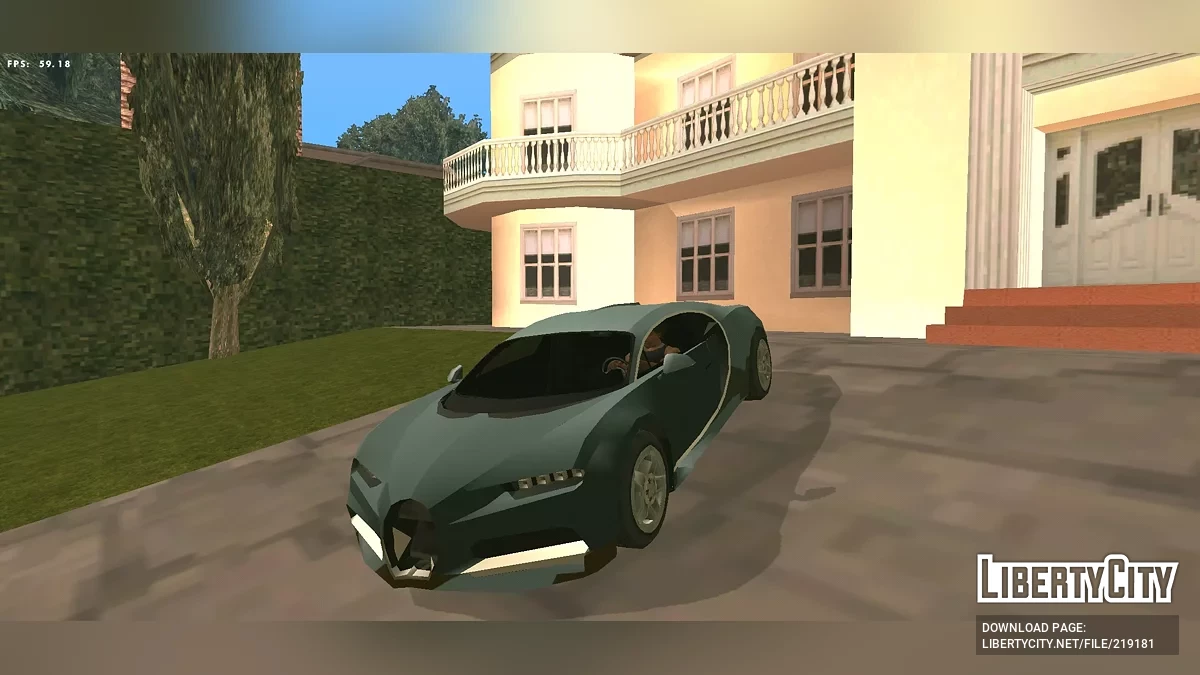 Bugatti Chiron (только DFF + SA-стиль) / GTA San Andreas (iOS, Android)
