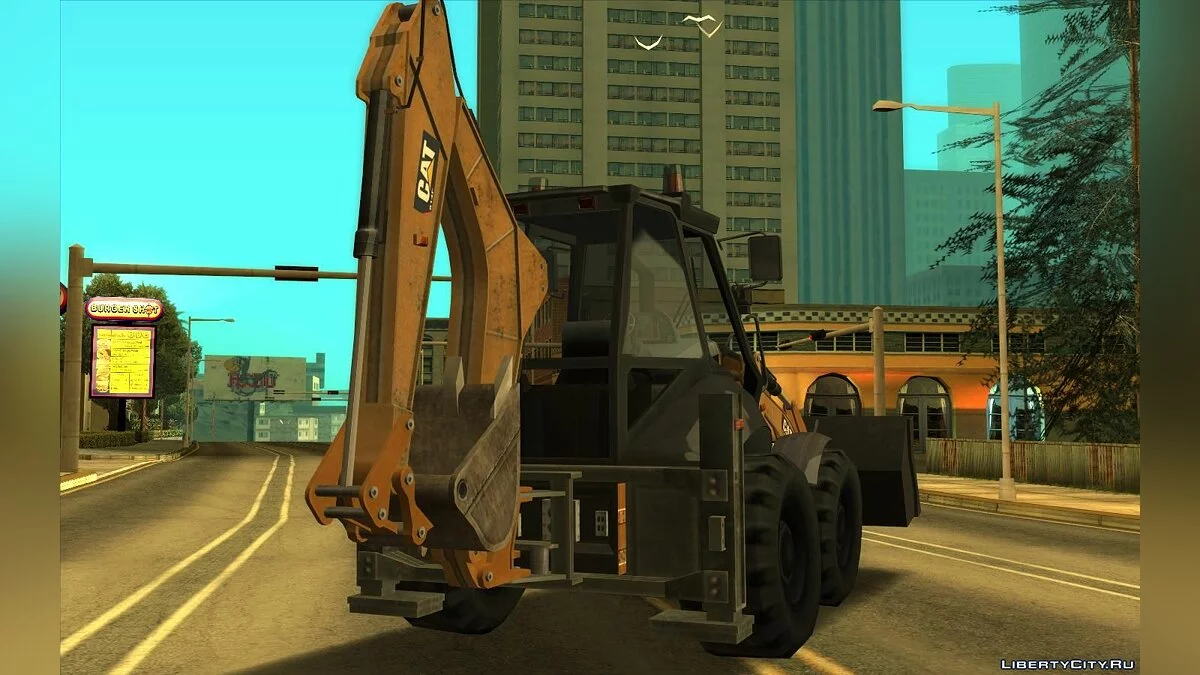 Экскаватор-погрузчик CAT / DUDE (SA стиль) V2 / GTA San Andreas