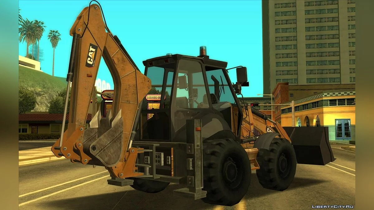 Экскаватор-погрузчик CAT / DUDE (SA стиль) V2 / GTA San Andreas