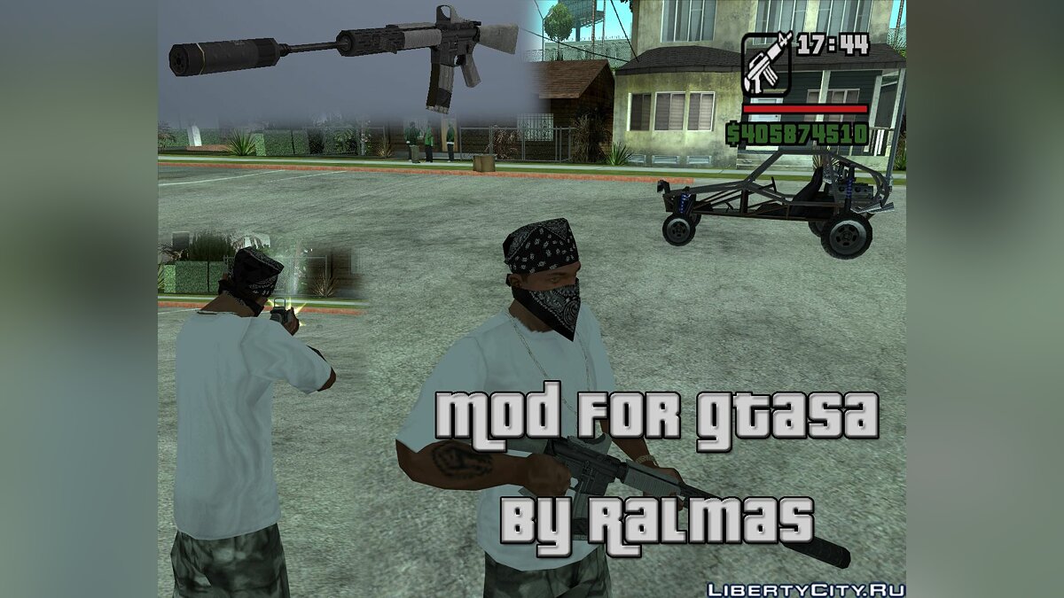 Скачать M4A1 с глушителем, коллим. прицелом из C.O.D M.W 2 для GTA San  Andreas