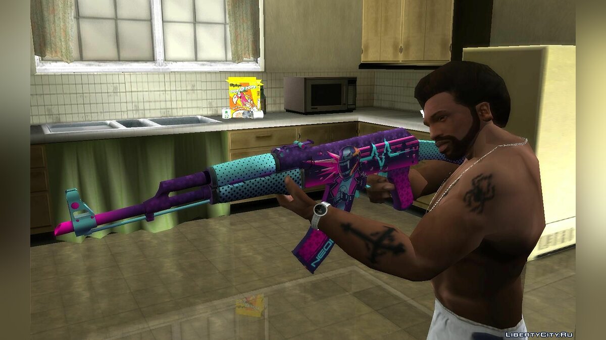 Скачать AK-47 Neon Rider из игры CS: GO для GTA San Andreas