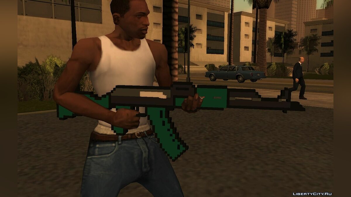 Скачать Пиксельный AK-47 из Майнкрафт для GTA San Andreas