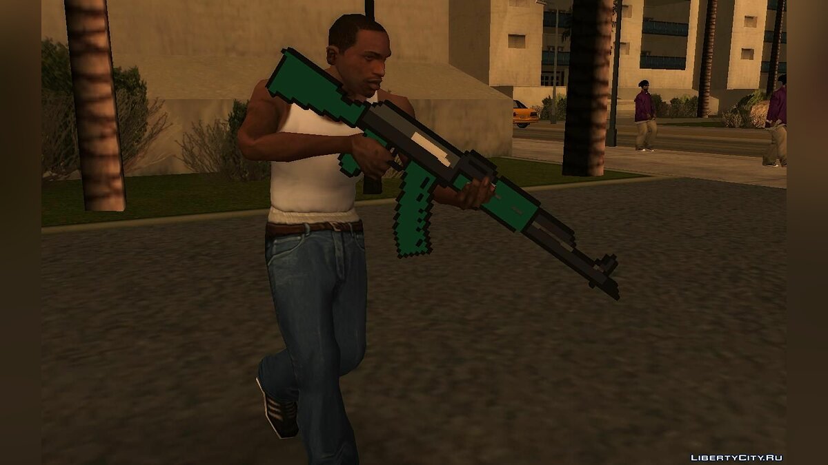 Скачать Пиксельный AK-47 из Майнкрафт для GTA San Andreas