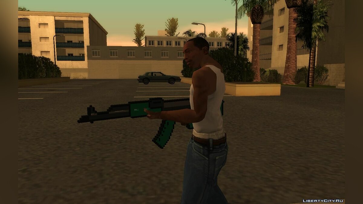 Скачать Пиксельный AK-47 из Майнкрафт для GTA San Andreas