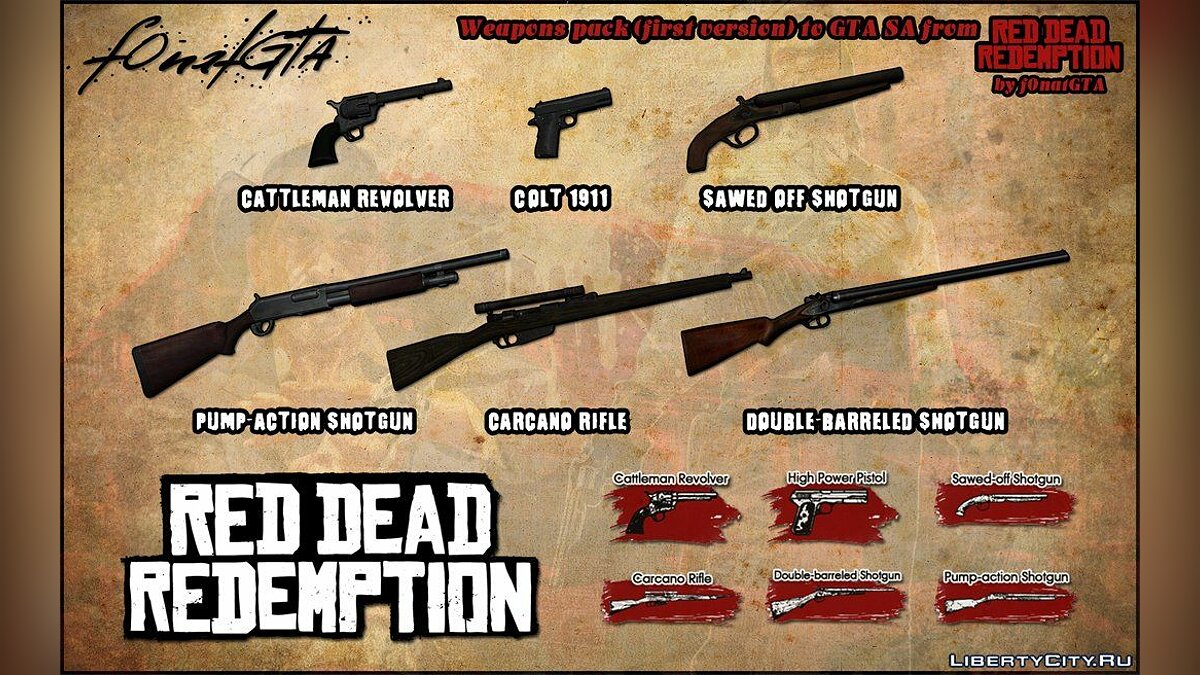 Download RDR Weapons (first version) for San Andreas