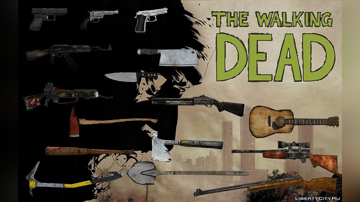 Скачать The Walking Dead Game Weapon Pack для GTA San Andreas