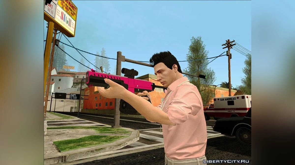 Pink Weapons Pack from GTA V PC для GTA San Andreas / GTA San Andreas