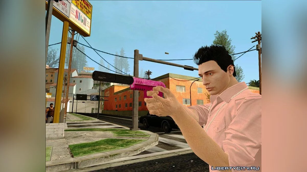 Pink Weapons Pack from GTA V PC для GTA San Andreas / GTA San Andreas