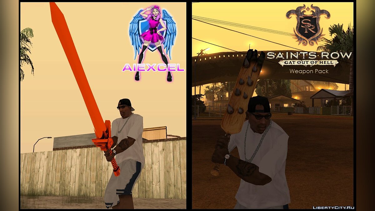 Скачать Saints Row: Gat out of Hell Weapons Pack(SA Version) для GTA San  Andreas