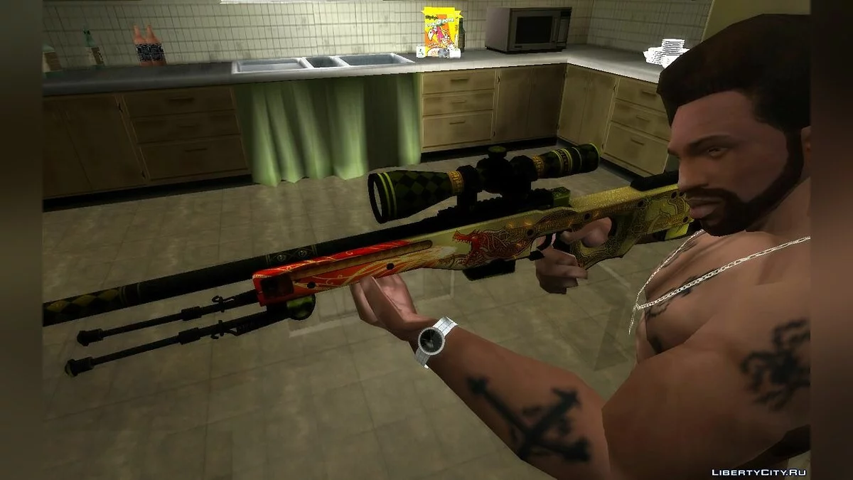 Awp Dragon Lore из игры CSGO / GTA San Andreas
