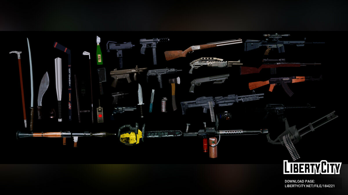 Оружейный мод GTA Liberty City Stories Weapons (FROM GTA UNDERGROUND) для GTA San Andreas