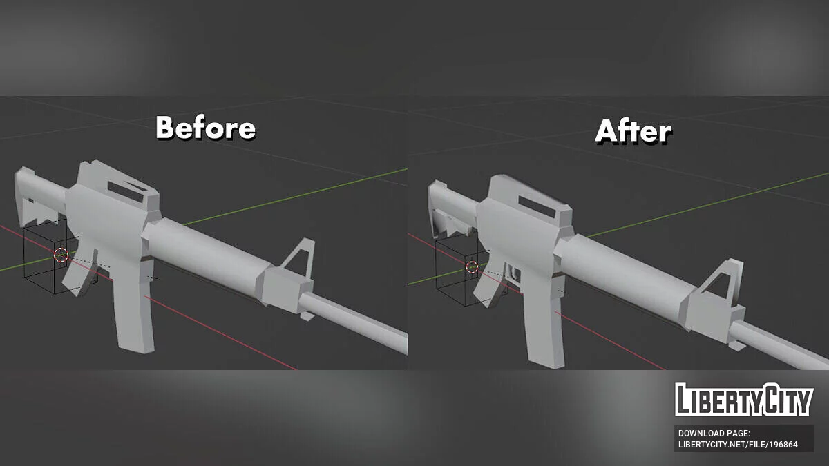 Исправленная M4 - Модель из GTA VC [Low Poly] / GTA San Andreas