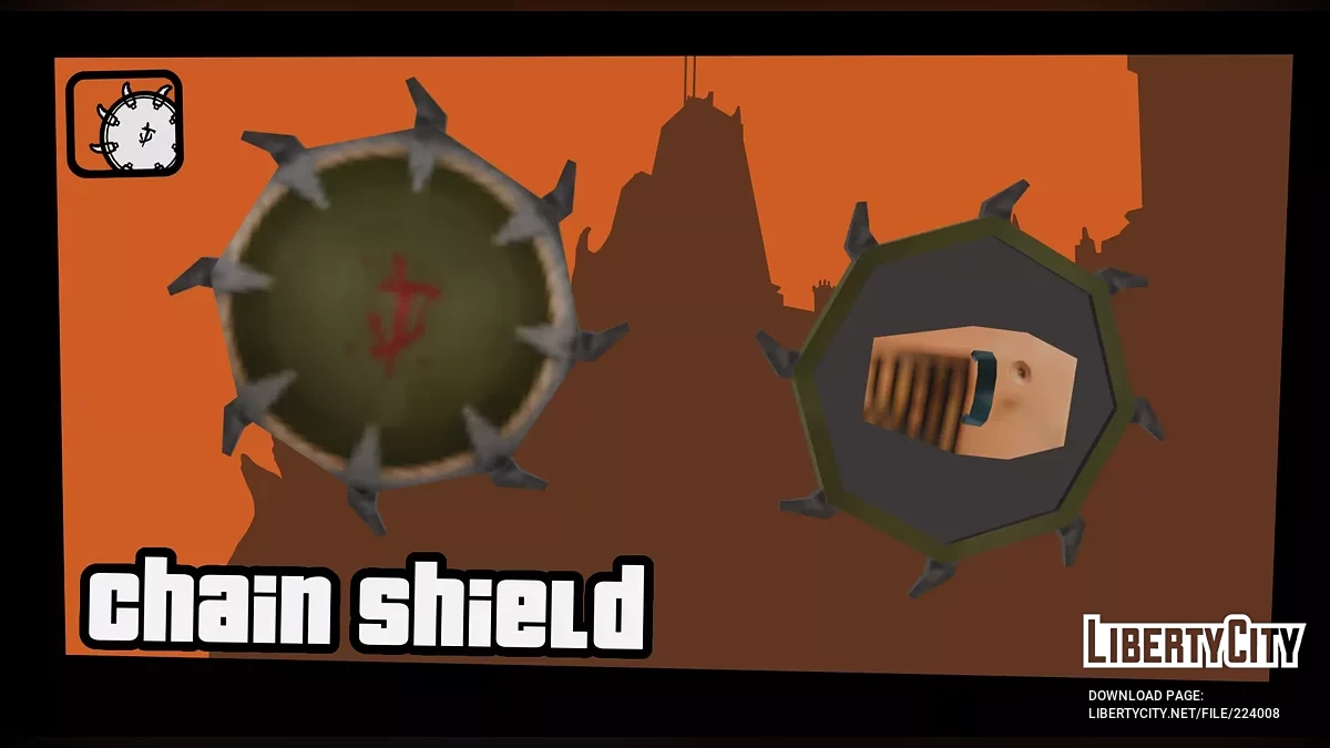 Цепной щит из DOOM The Dark Ages / GTA San Andreas